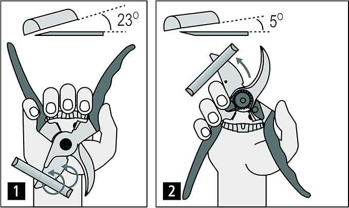 Felco F17 Pruning Shears – 7.9" Garden Clippers with Revolving Handle for Left-Handed Users | Hand Pruners for Gardening | Garden Tool Cutter with Forged Aluminum Body, Bypass & Anvil Blades