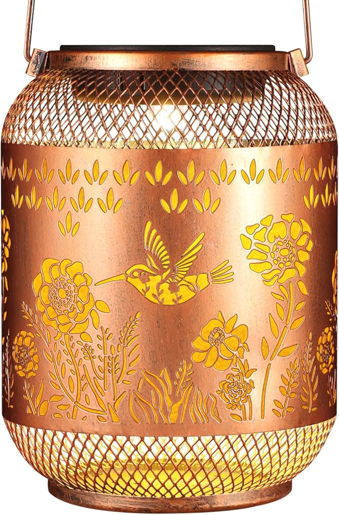 Solar Lanterns Outdoor Waterproof Christmas Birthdays Gifts for Women Mom Grandma Butterfly Garden Decor Metal Hanging Solar LED Lights for Patio(Butterfly Flock-2P)