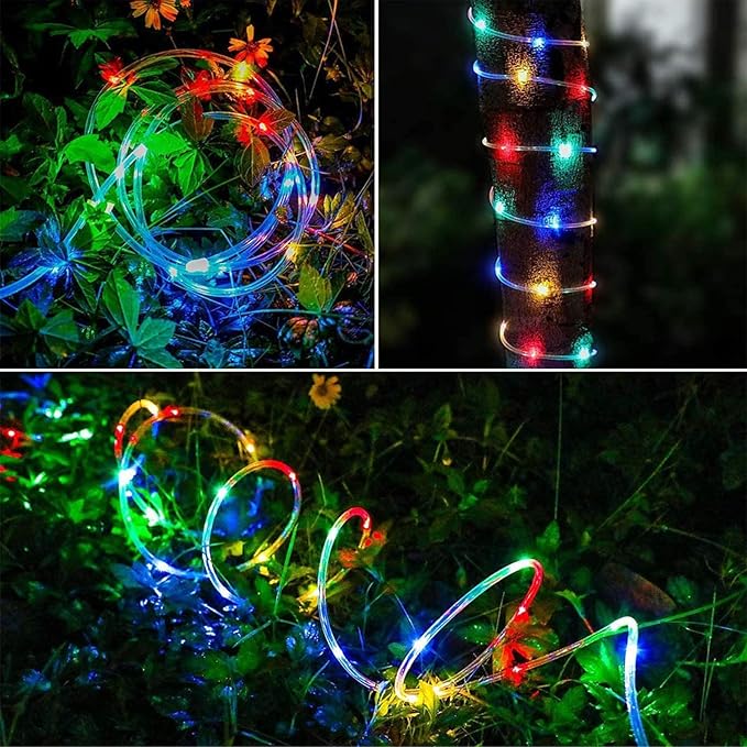 100ft LED Rope Lights Outdoor, 720 LED Connectable and Flexible Tube Lights with 8 Modes, Waterproof LED Rope Lighting for Garden, Patio, Pool, Bedroom, Party, Indoor Outdoor Decoration (Multicolor)