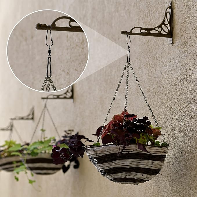 Jetec Wind Spinner Swivel Hooks 360 Degree Dual Spinning Windsock Chime Supplies Hanger Swivels Clip Hanging Hooks with Storage Box for Wind Spinners Supply, 2 Styles (Black,20 Pieces)