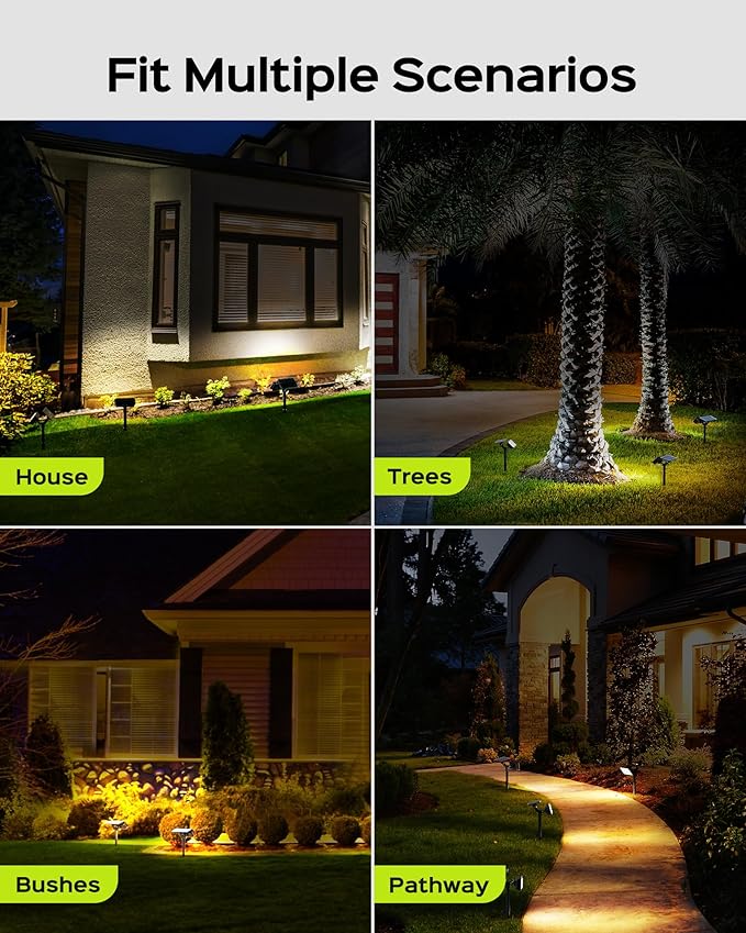 JACKYLED Solar Spot Lights Outdoor, 84 LEDs Solar Lights for Outside with 5 Modes Auto On/Off, IP65 Waterproof Landscape Spotlights for Yard Garden Decorative, Walkway, Driveway, 2 Pack