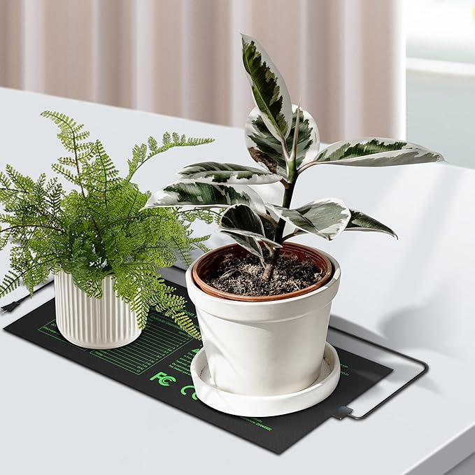 iPower Seedling Heat Mat for Plants with Dual Digital Temperature Controller, 10" x 20.75", Black