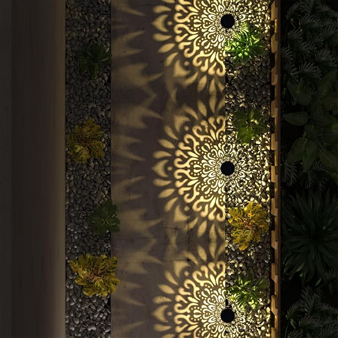 6 Pack Solar Lights Outdoor Garden Decorative Solar Pathway Lights Waterproof Plastic Outside Solar Path Landscape Lights Gardening Gifts for Women Mom Father Backyard Walkway Yard Decor