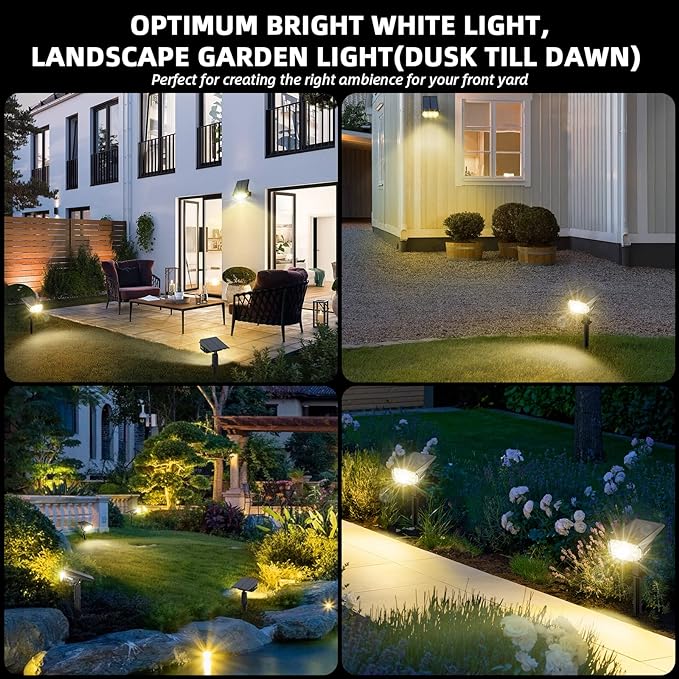 Solar Spot Lights Outdoor Landscape Lights, 40 LEDs Solar Landscape Spotlights Outdoor Waterproof Auto On/Off Solar Garden Lights, Outdoor Solar Lights for Yard Palm Tree Driveway Patio Pool