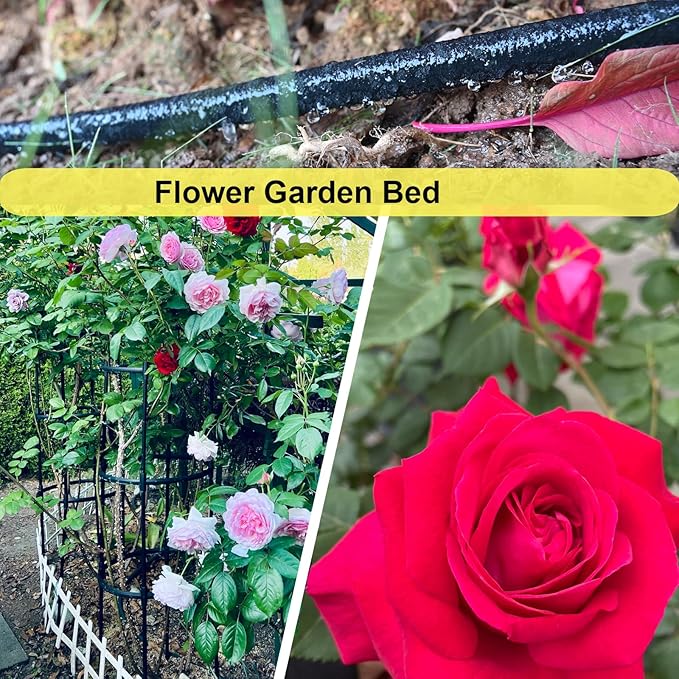 Cuckoo Soaker Hose 50ft length 2pcs With 1/2" Diameter-Soaker Hose Kit with Heavy Duty Rubber Hose for Irrigation-Save 70% Water-Great for Garden Flower Beds,Trees,Vegetables amd Seedings(1/2X50-2pcs)