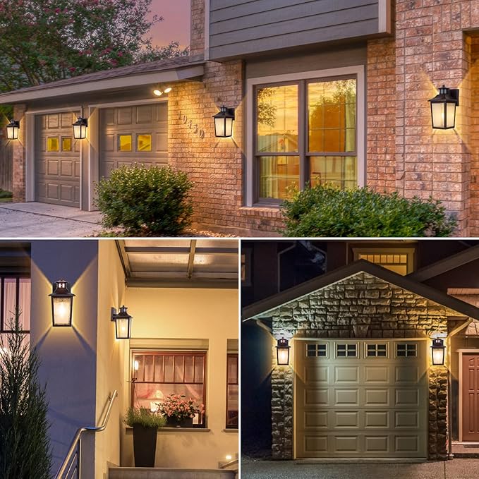 Oil Rubbed Bronze Motion Sensor Outdoor Lights - Dusk to Dawn Outdoor Lighting, Brown Exterior Garage Light Fixture, Waterproof Porch Light Coach Outside Wall Mount for House, Front Door, Anti-Rust