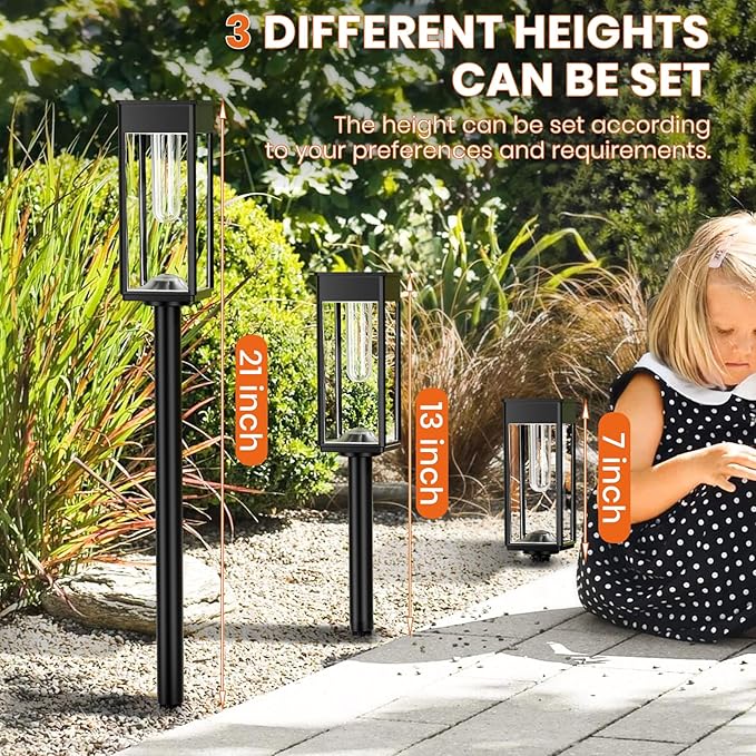 Solar Pathway Lights Outdoor,2 Pack Bright Solar Lights Outdoor,IP65 Waterproof Solar Garden Lights Solar Powered Landscape Lighting for Yard Patio Walkway Driveway Pathway (Cool White)