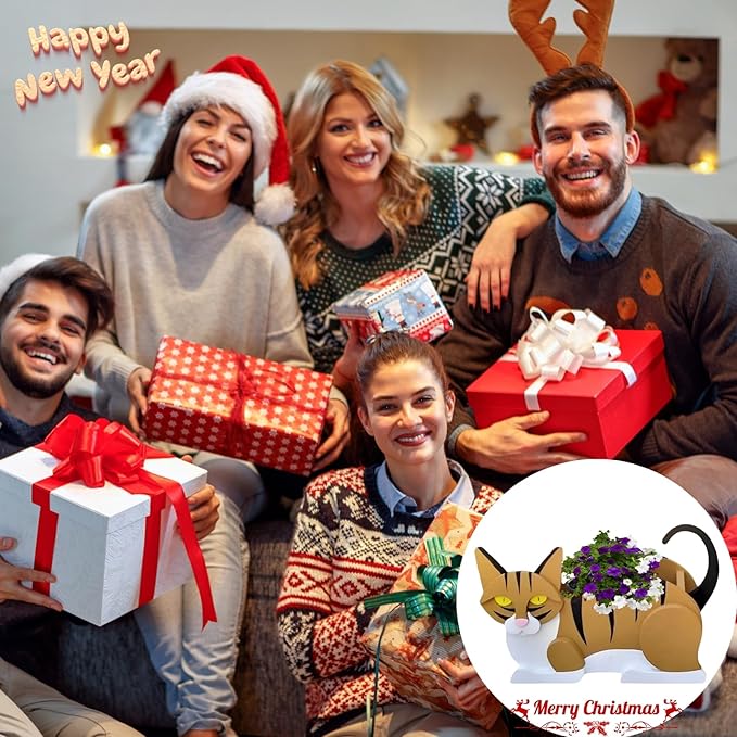 Orange and White Cat Planter Plant Pots,Cute Garden Dog Flower Planter,Dog Planters Birthday Gifts for Women,Office,Indoor/Outdoor Decor(12.5 * 5.6 * 7.8in)