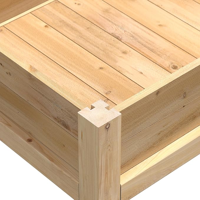 Greenes Fence Original Cedar Elevated Garden Bed, 24" W x 48" L x 31" H - Made in USA with North American Cedar