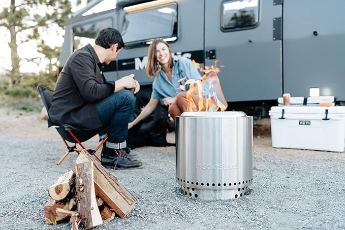 Solo Stove Ranger Big Yard Bundle | Includes Fire Pit, Stand, Shield & Shelter | Perfect for 2–4 People | Portable Wood Burning, Stainless Steel, 15.25in H x 15in Dia
