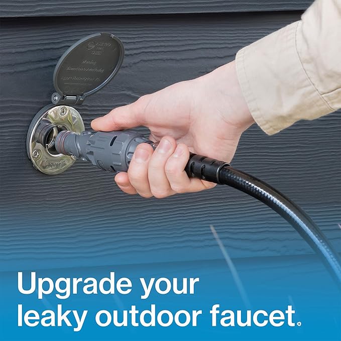 Aquor House Hydrant V1+ Frost Free Outdoor Faucet with Quick-Connect and Anti-Siphon, 8 inch, Slate Gray Polymer