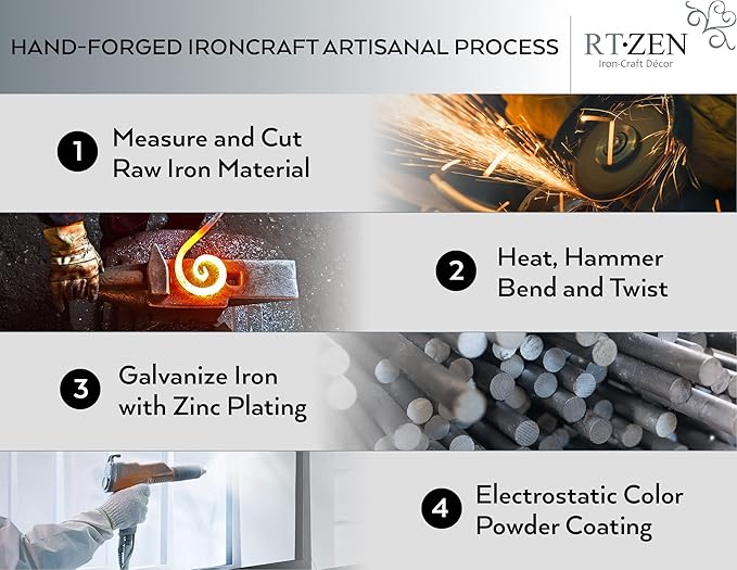 RTZEN Plant Hangers Outdoor or Indoor - Wrought Iron Metal Hanger Indoor Hook - Heavy Duty Wall Bracket Hooks for Hanging Plants Baskets Lanterns Wind Chimes - 2 Pack (White Ceiling Hooks)