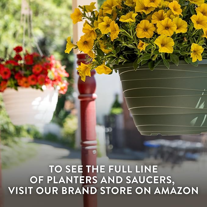 The HC Companies Wrapt Hanging Planters - Lightweight Plant Pot Hanger for Hanging Plants, Vegetables & Herbs - Outdoor & Indoor Hanging Basket for Plants (11" Black, Pack of 2)