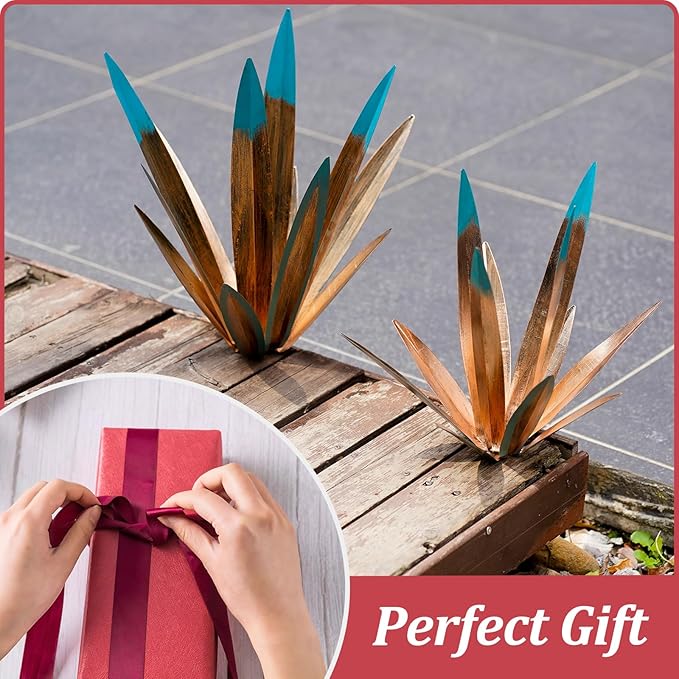 2pcs Metal Tequila Country Sculpture DIY Tequila Plant Home Decor Country Tequila Garden Ornament Indooutdoor Statuette Patio Lawn Patio Stake Decoration Gift to The Garden 16"