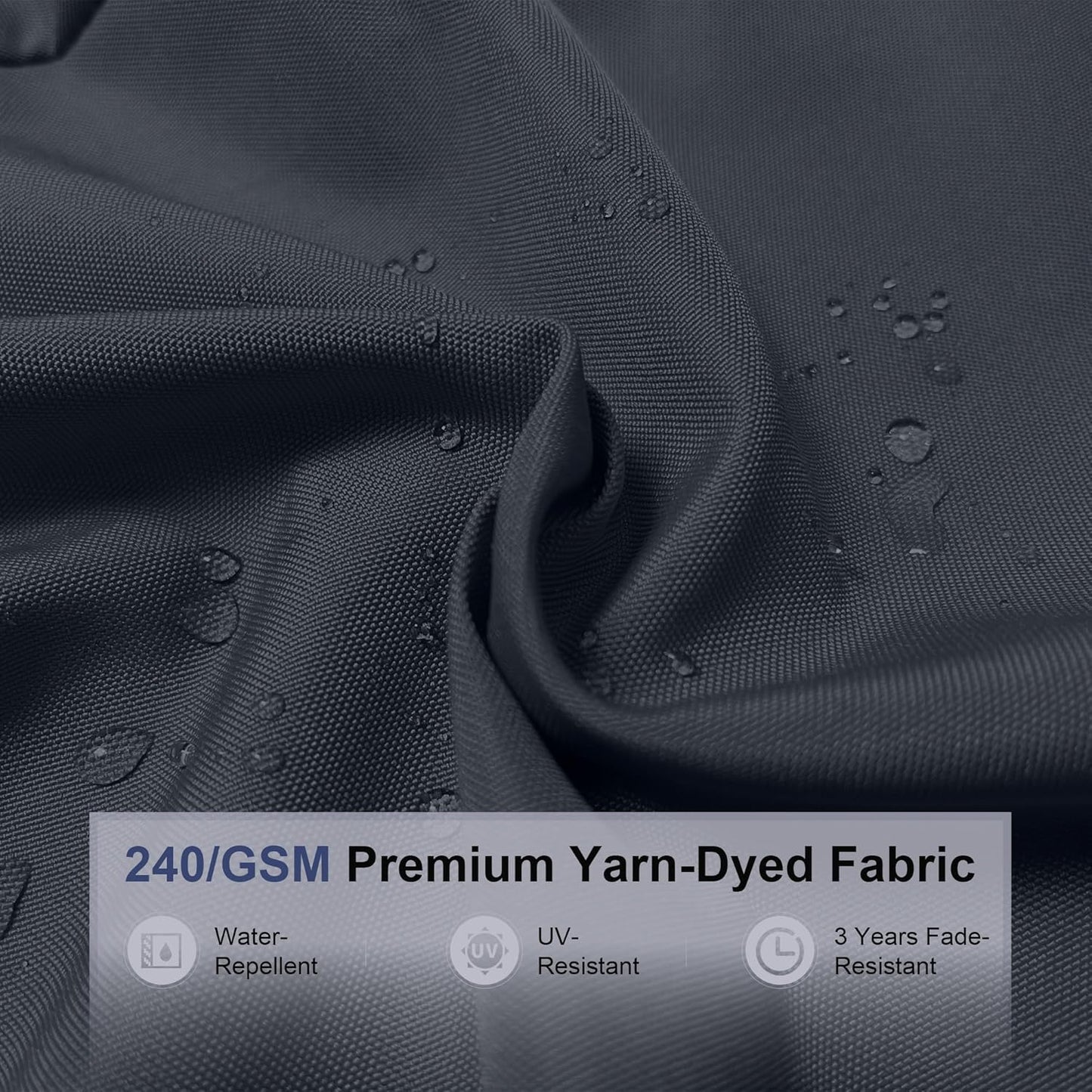 PURPLE LEAF 9' X 12' Double Top Deluxe Solar Powered LED Rectangle Patio Umbrella Offset Hanging Umbrella Outdoor Market Umbrella Garden Umbrella, Grey