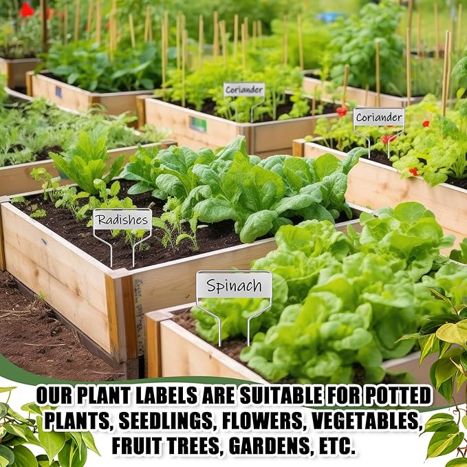 Moxweyeni 60 Pcs Metal Garden Tags Plant Labels for Garden Waterproof Plant Markers with 2 Permanent Pen Planting Nursery Tags Reusable Labels Stake for Plants(Aluminum,6 Inch)