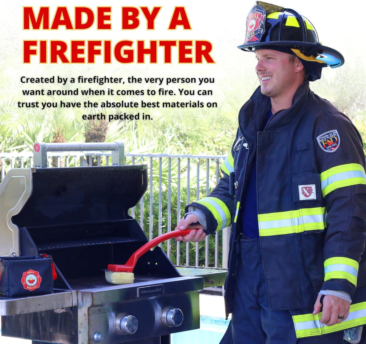 Grill Rescue BBQ Replaceable Cleaning Head, Bristle Free - Durable and Unique Grate Scraper Tools for Cast Iron or Stainless-Steel Grates, Barbecue Cleaner