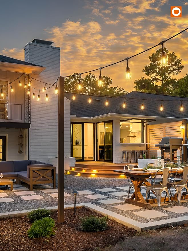 addlon 72FT(36FT*2) LED Outdoor String Lights with Edison Shatterproof Bulbs Commercial Grade Patio Cafe Light, ETL Listed Weatherproof Strand 24 Hanging Sockets for Bistro Backyard