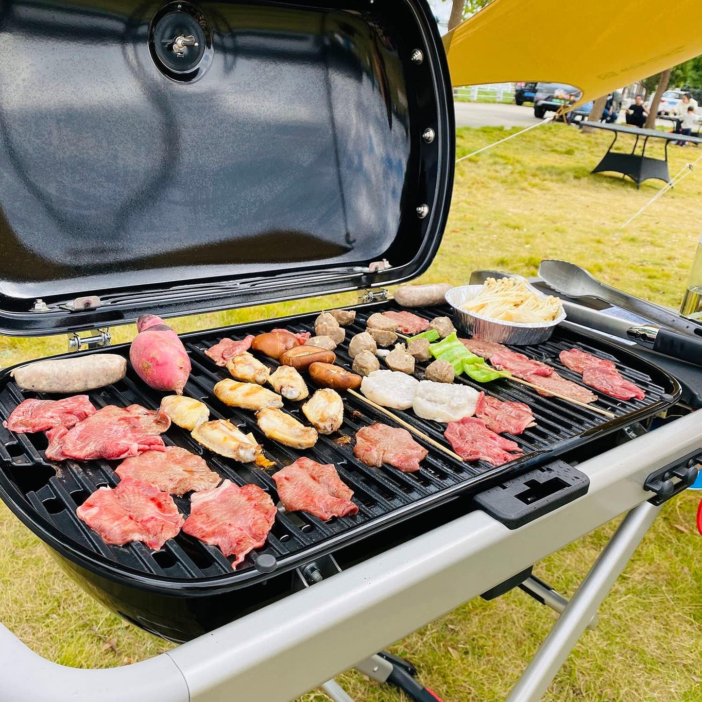 Cast Iron Cooking Grates for Weber Traveler Portable 9010001 9020001 9030001 9013001 Grills, Grill Grate Replacement Parts for Weber Traveler Portable Gas Grill Stealth Edition, 2 Pack