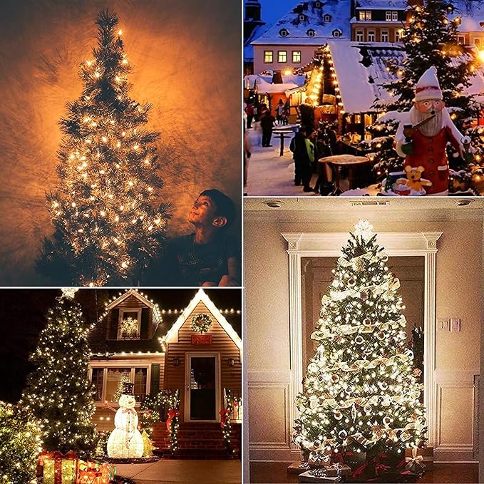 Vintage C9 Christmas Lights, 25 Feet C9 String Lights for Christmas Tree Holiday Party Indoor Room Outdoor Roofline Backyard Garden Patio Cafe Home Xmas Decoration, Warm White Light, Green Wire