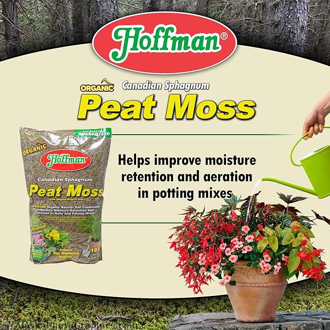 Hoffman 15503 Canadian Sphagnum Peat Moss, 10 Quarts (5-Pack)