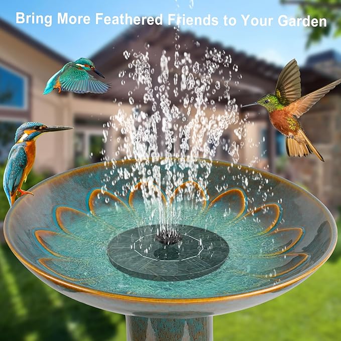 Ceramic Bird Bath for Outdoors, 21.5 inch Heavy Duty Bird Bath,Weather-Resistant Birdbath for Outdoor Garden Use, Attracts Birds, Elegant Yard Décor - Blue