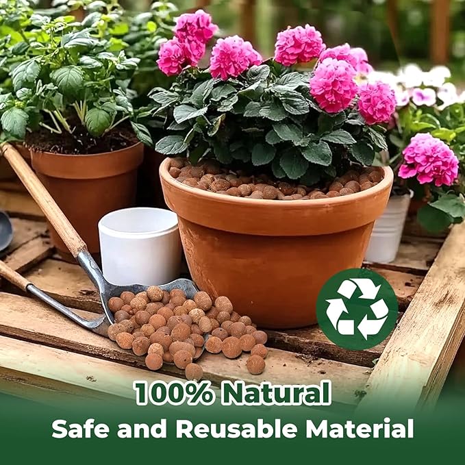 T4U Leca Clay Pebbles for Plants, 10 LBS 10-20 mm Clay Balls for Indoor Plants, Natural Clay Pebbles for Orchid Potting Mix, Hydroponic, Leca Pots, Plant Drainage, Garden Soil