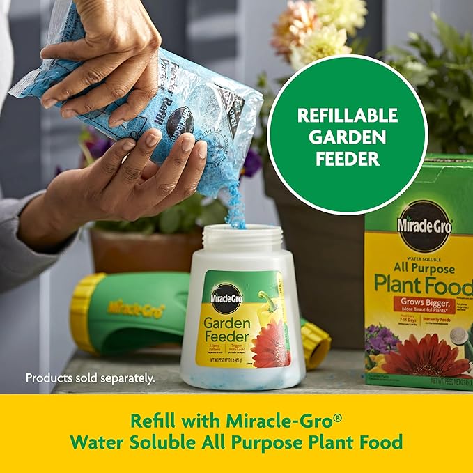 Miracle-Gro Garden Feeder with Water Soluble All Purpose Plant Food, Hose-end Feeder for Outdoor Plants, 1 lb.