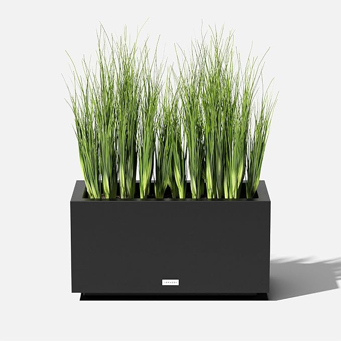 Veradek Block Series Long Box Planter - Large Rectangular Planter for Indoor or Outdoor Patio/Porch | Durable All-Weather Use with Drainage Holes | Modern Décor for Tall Plants, Flowers or Shrubs