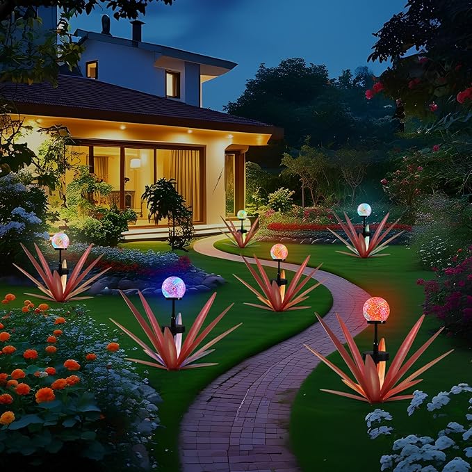 Tequila Rustic Sculpture Metal Yard Decor Hand Painted Metal Agave Garden Statue Red