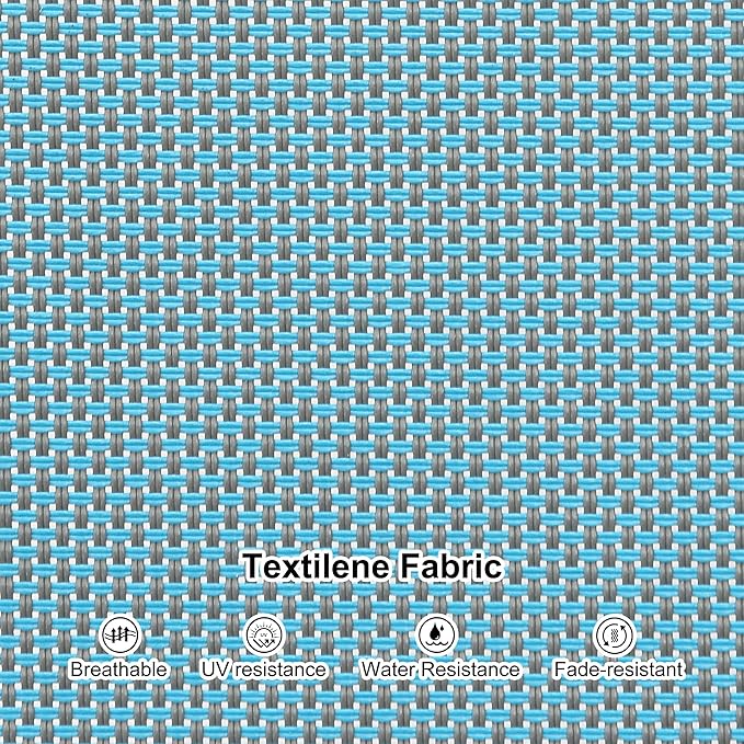 PURPLE LEAF Outdoor Chaise Lounge Set of 4 White Aluminum Lounge Chair Outdoor with Wheels Five-Position Adjustable Patio Lounge Chair for Pool Deck Yard, Turquoise