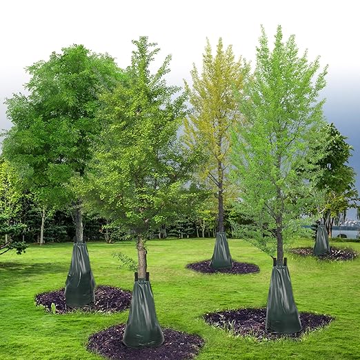 Tree Watering Bags 20 Gallon, Slow Release Gator Bags for Trees, Durable PVC Tree Drip Irrigation Bags with Heavy Duty Zipper, Deep Root Targeting - 5 Pack