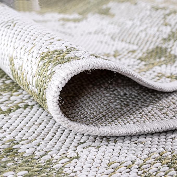 Keen Home Design Terrace Outdoor Round Rug - 5ft Round Washable Indoor/Outdoor Rug for Patio, Kitchen, Balcony, Beach, Garden, Deck and Porch, Size: 5'3" Round