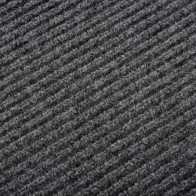 fani Heavy Duty Large Outdoor Indoor Entrance Black Doormat Waterproof Low Profile Entrance Rug Front Door Mat Patio Anti-Skid Rubber Back, 35x72 inch (Gray)