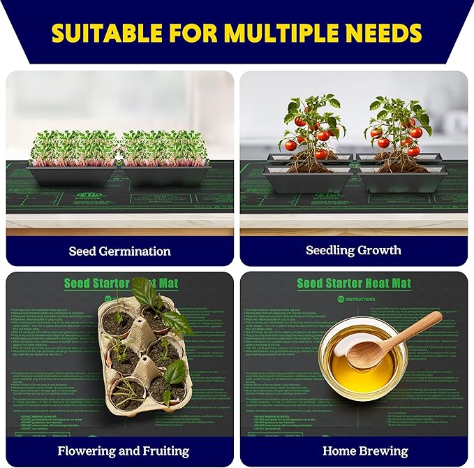 iPower Seedling Heat Mat Upgraded Technology, 48" X 20" Waterproof Durable Germination Station Heating Mat, Warm Hydroponic Pad for Indoor Home Gardening Seed Starter