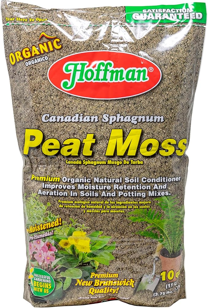 Hoffman 15503 Canadian Sphagnum Peat Moss, 10 Quarts (5-Pack)