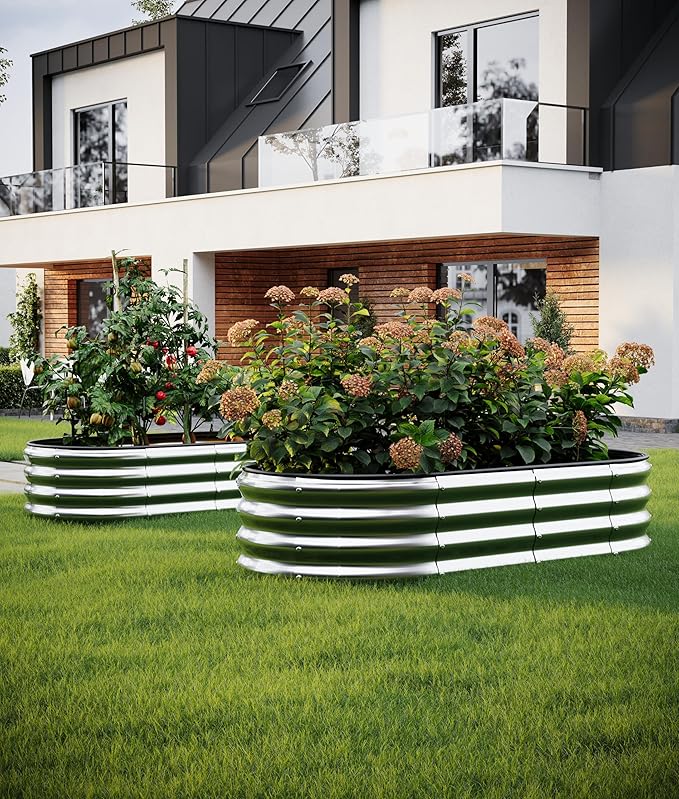 Raised Garden Bed, 4x2x1ft Raised Beds for Gardening Outdoor for Vegetables Flowers Ground Planter Box,Galvanized Raised Garden Beds