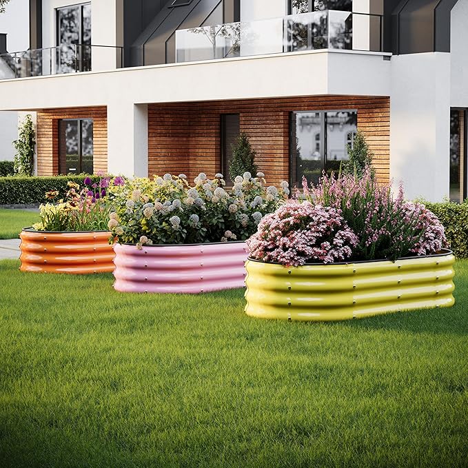 Galvanized Metal Planter Raised Garden Bed Kit for Gardening Outdoor,6x3x2ft Planter Grow Garden Box Raised Flower Bed,Long Vegetable Clearance Herb Raised Garden Beds for Container Gardening