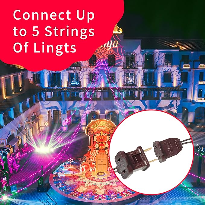 Ultra-Bright Connects End to End Purple Christmas Mini Lights 300L 63.8Ft(2Sets-Each 150L)UL Listed Incandescent Bulb String Light for Indoor Outdoor Halloween Home Garden Party Tree Decor