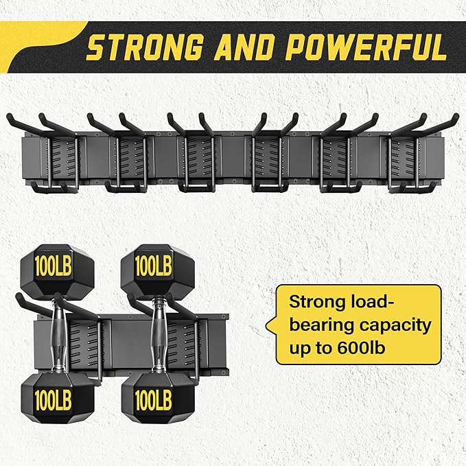 Garage Wall Organizer,12Pack Carries 600 lbs,Garden Tool Organizer 49.5in With Large Storage Space,Easy Assembly, Sturdy Design,for Efficient Tool Storage Garage Organization
