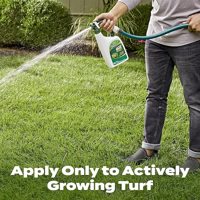 Scotts Liquid Green Max Lawn Food: 2,000 sq. ft., 2-in-1 Fertilizer and Iron Supplement, Use on Any Grass Type, 32 oz.