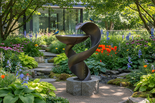 Bird Baths That Double as Garden Sculptures