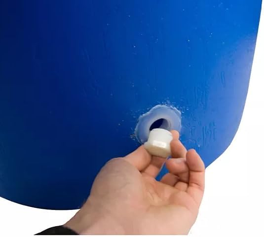 55-Gallon Rain Barrel with Spigot, Blue, Water Collection Container (3 Pack)