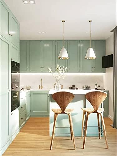 Dimoon 118''x17.7'' Green Peel and Stick Wallpaper Contact Paper Modern Self Adhesive Wall Paper Removable Renter Friendly Textured Solid Color Shelf Cabinet Vinyl Roll (118''x17.7'',Light Green)