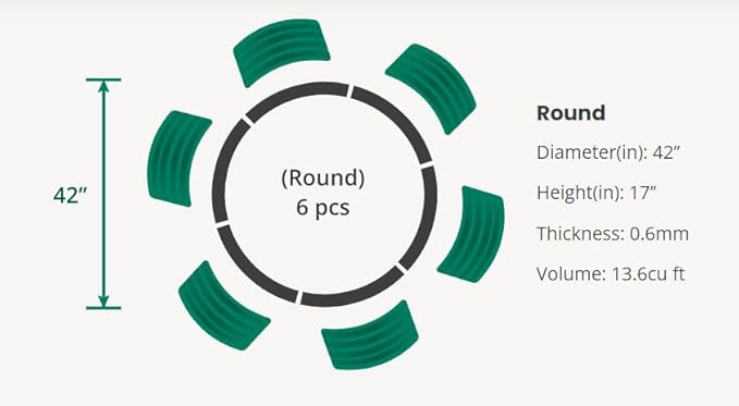 Vego garden 17" Tall 42" Round Raised Garden Bed Metal Raised Bed Planter Box for Vegetables Flowers Patio, British Green