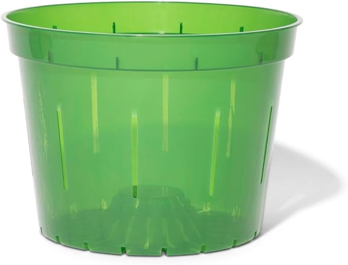 rePotme Orchid Pot - 8 inch Slotted Orchid Pots with Holes - 3 Pack (Green Emerald)