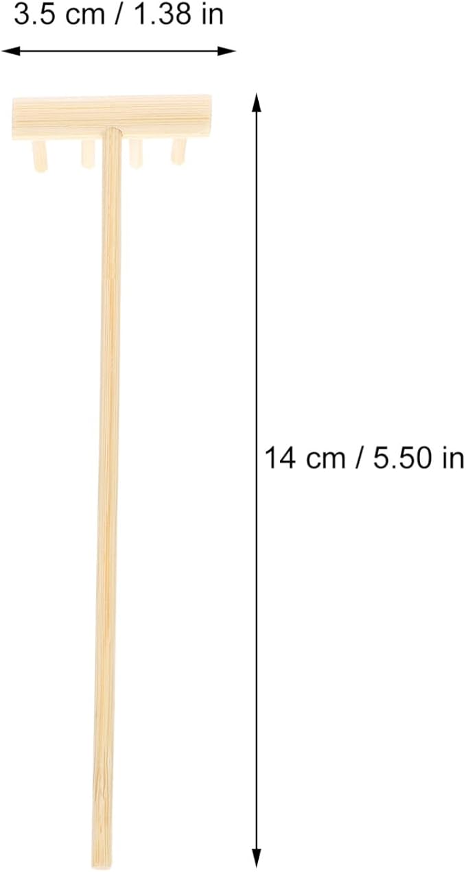 EXCEART 32 Pcs Mini Zen Garden Accessories - Sand & Rock Rake, Wood & Moss Rakes, Sandbox Tools, Bamboo Child Meditation Accessory