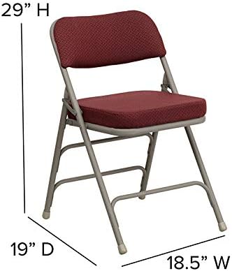 Flash Furniture HERCULES Series Premium Curved Triple Braced & Double Hinged Burgundy Fabric Metal Folding Chair