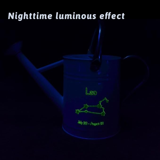 Metal Watering Can for Outdoor and Indoor Plants, Watering Can Decor, 1 Gallon (Leo)