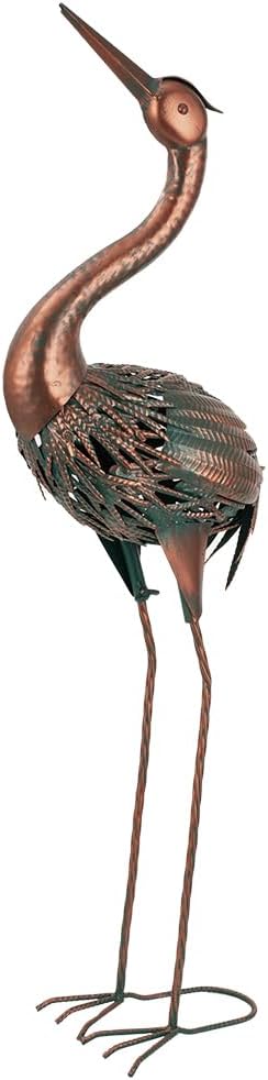 VEWOGARDEN Heron Outdoor Statues Metal Crane Garden Sculptures & Statues for Yard Lawn Patio Pool Outside Decorations, Bronze